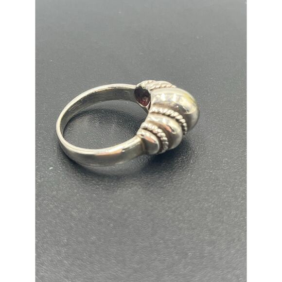 Designer Sterling Silver Polished Oval High Dome Cable Rope Trim Band Ring Sz 7 - Picture 6 of 9